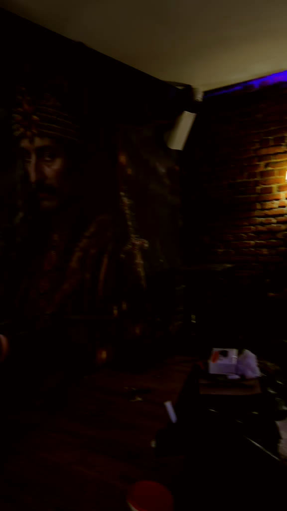 Portretul lui Vlad pictat pe peretele sălii